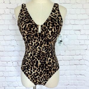LAUREN RALPH LAUREN Animal Print One Piece Swimsuit--8
